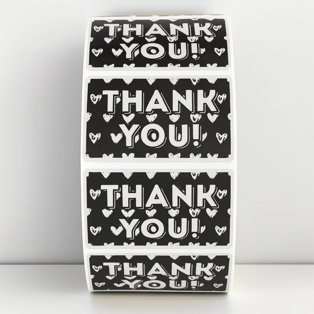 Thank You Stickers with Hearts – Cute Packaging Labels for Small Business Orders